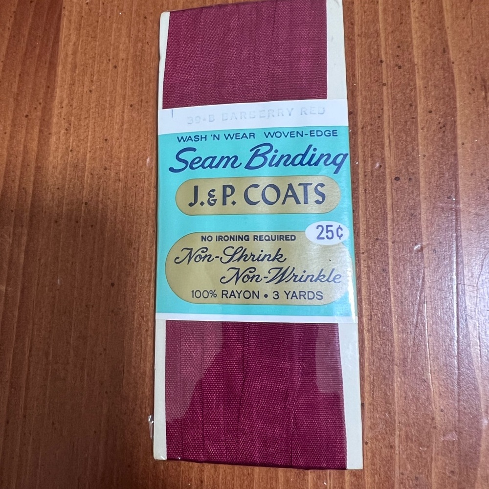 Vintage J&P Coats Burgundy Seam Binding